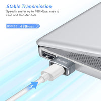 Blukar USB to USB C Adapter (3 Pack), USB C Female to USB-A Male Adaptor, Type C Converter for Fast Charging & Data Sync, Compatible with iPhone 15/14/13/12/11 Pro, iPad Air 6, Galaxy S21 S20