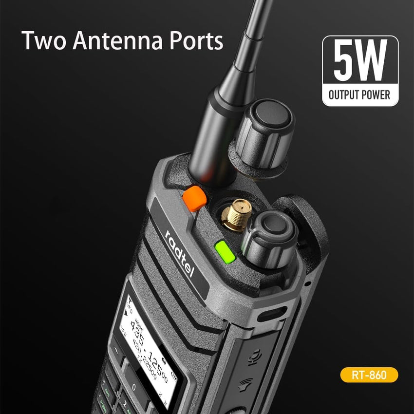 Radtel RT-860 Multi Band Ham Radio HF UHF VHF Dual Band with AM USB LSB CW CB LW MW SW SSB Reception, 1024 Channels, 2000mAh Battery, Type-C Charging