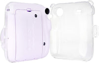 Yosuny Portable Case Compatible with Fujifilm Instax Mini 11 Instant Camera with Adjustable Strap and Storage back pocket (Transparent shell)