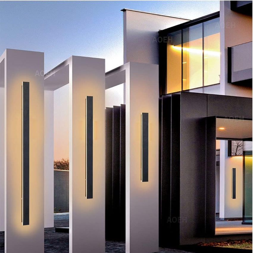 Outdoor Wall Lights LED Black Long Wall Sconce READ DESC Ip65 Waterproof Outside Lights Rectangular Wall Lighting 3000k 45W Aluminum Exterior/Indoor Wall Light For Garden Villa Porch Terraces Garage,125cm*1