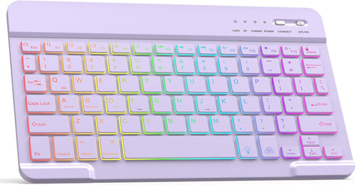 Bluetooth Keyboard Rechargeable Wireless QWERTY Portable for iPad/iPhone â Light Purple