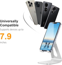 Gritin Phone Stand, Adjustable Phone Holder Cradle Dock - Full Aluminum Desktop Holder Stand for iPhone17, 16, 15, 14, 14 Plus, 13, 13 Pro Max, 12 Mini, XR X 7 6 Plus, Galaxy