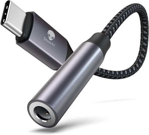 Stouchi USB C to 3.5mm Jack, Type C to Headphone Adapter Aux Digital Audio Earphone Adaptor,Audio Dongle,Hi-Res DAC Chip,Compatib wit i-Phone 17/16/15 Pro/Max,Samsung Galaxy S25 S24 S23,Pixel8,Pad Pro