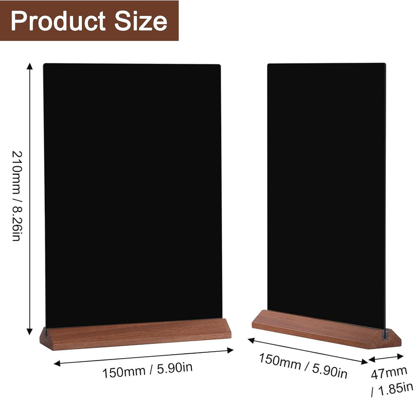 Chalkboard Table Signs 3-Pack with Stands Black A5