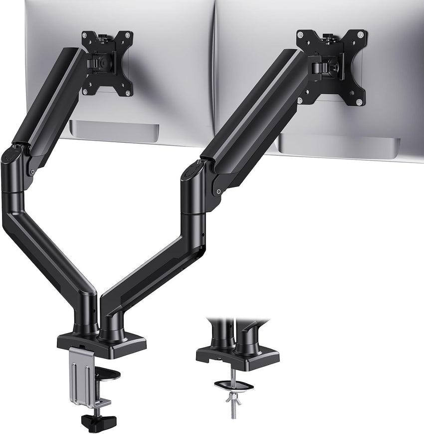 HUANUO Dual Monitor Arm 2x up to 32in VESA 75/100 Height-Adjustable Fits 32in
