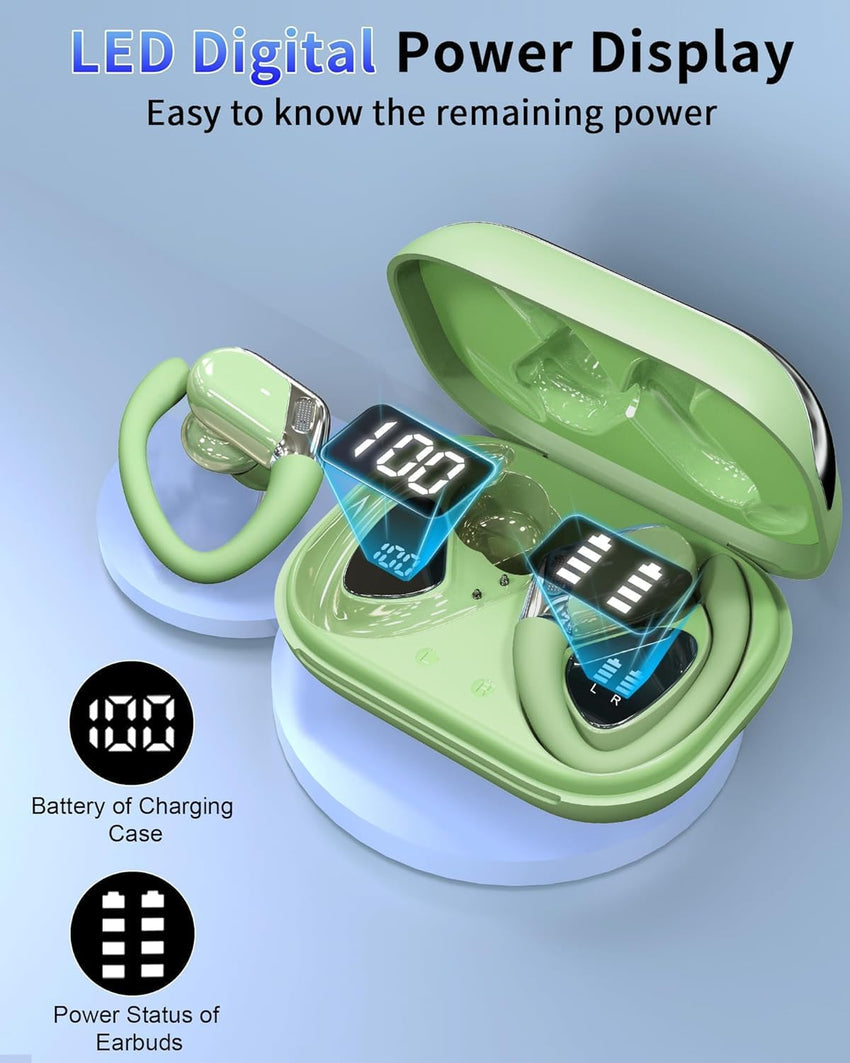 Bluetooth Earbuds True Wireless 50H Battery Bluetooth 5.4 CVC Noise Reduction Ã¢ÂÂ Green