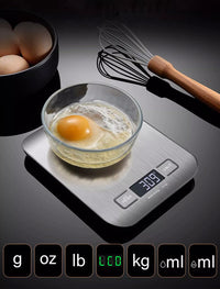 Digital Kitchen Scales 11 lb Backlit LCD Tare Touch Buttons 5 units duracell batteries