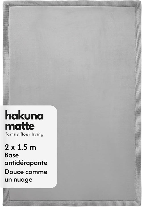 Premium Large Coral Velvet Baby Play Mat 200x150x2.5cm, Grey High-Density Memory Foam Area Rug Stylish Playmat for Floor with Non-Slip Backing for Crawling, Soft Play & Tummy Time - Easy Care Rug