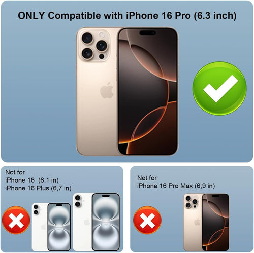 Garegce Magnetic Case for iPhone 16 Pro, Compatible with MagSafe Wireless Charging, Shockproof [Anti-Yellow] Scratch-Resistant TPU + Hard PC Cover Case for iPhone 16 Pro 6,3", Blue