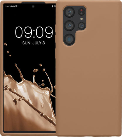 kwmobile Case Compatible with Samsung Galaxy S22 Ultra Case - TPU Silicone Phone Cover with Soft Finish - Cappuccino