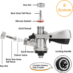 Keg Coupler Stainless Steel S Type Sankey Beer Tap Ã¢ÂÂ Home Brewing