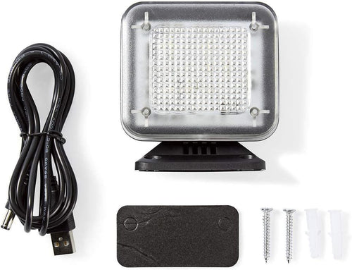 NEDIS TV Simulator Home Security Light with Flashing LED - Deter Intruders - Timer & Dusk Sensor - Low Energy USB Powered
