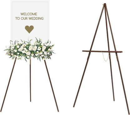 MEEDEN Easel Stand for Wedding Sign: Wood Tripod for Poster Board - Wooden Easel Standing for Display Welcome Picture