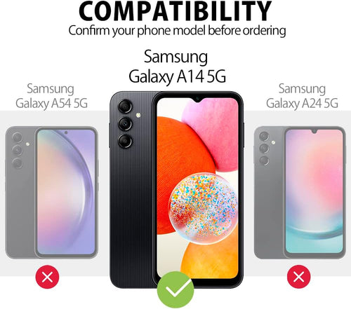 MyGadget TPU Case for Samsung Galaxy A14 5G - Cover Dual Layer with Camera Protection | Inner Lining - Soft Touch Rubber & Anti-Scratch Shell Dark Blue