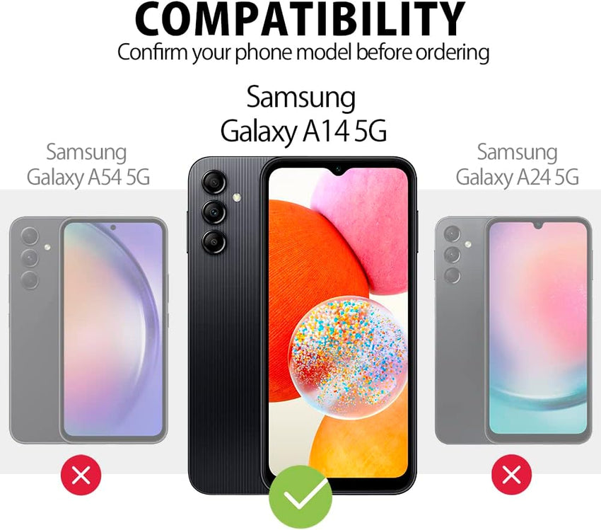 MyGadget TPU Case for Samsung Galaxy A14 5G - Cover Dual Layer with Camera Protection | Inner Lining - Soft Touch Rubber & Anti-Scratch Shell Dark Blue
