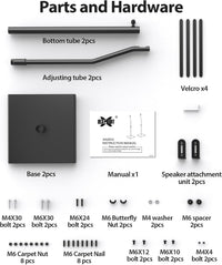 Height-Adjustable Speaker Stands 84â108cm Heavy-Duty, Pair â Black