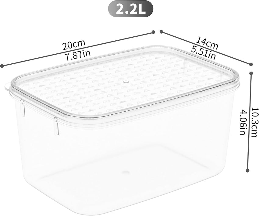 Food Storage Container Set 1.1L x6 BPA-Free Microwave & Freezer Safe â Clear 1.1L x6