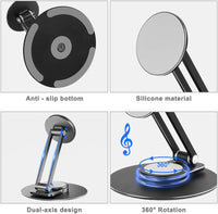 flintronic Magnetic Phone Stand for iphone, Foldable & Adjustable Aluminum Magnetic iPhone Stand with 360°Rotation Base, Compatible with iPhone 15/14/13/12 Series- Black