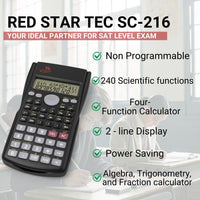 SC-216 Non-Graphing Scientific Calculator, Middle/High School, Fraction Key BATTERIES INCL