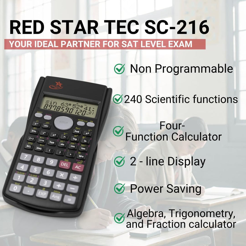 SC-216 Non-Graphing Scientific Calculator, Middle/High School, Fraction Key BATTERIES INCL