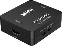 Amtake RCA to HDMI 1080P AV Converter - Composite CVBS AV to HDMI Video Audio Adapter for PS2 Wii Xbox SNES N64 VHS VCR Camera DVD, Supporting PAL/NTSC with USB Power Cable