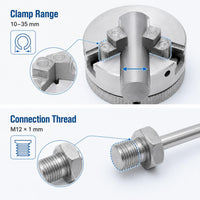 Mini Lathe Zinc Alloy Mini Lathe Three Claw Mandrel, M12 * 1 Manual Chuck Power Tool Electric Drill Binding Power Tool for Woodworking, Small Machine - Metal Tool