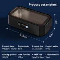 Ultrasonic Jewellery Cleaner 50kHz 650ml Stainless Tank 3 Modes Digital Timer â Silver