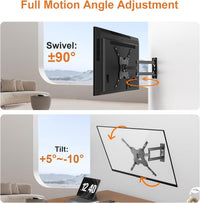 GRIFEMA GB1004 Swivel TV Wall Bracket for 26-55 inch, up to 30KG, Tilt Extendable TV Wall Mount for Flat & Curved Screen, Max Vesa 400X400MM