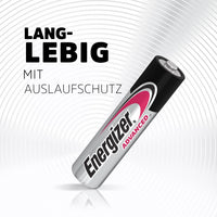 Energizer Advanced - AAA Batteries (12 Pack) - Triple A Battery 1.5V - Up To 100% Longer Lasting - Ideal for High-Drain Devices - 0% Plastic Packaging - 10 Year Shelf Life [Amazon Exclusive]