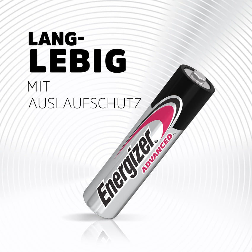 Energizer Advanced - AAA Batteries (12 Pack) - Triple A Battery 1.5V - Up To 100% Longer Lasting - Ideal for High-Drain Devices - 0% Plastic Packaging - 10 Year Shelf Life [Amazon Exclusive]