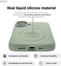 elago Compatible with iPhone 16 Case, Premium Liquid Silicone Case, Full Body Protective Cover, Shockproof, Slim Phone Case, Anti-Scratch Soft Microfiber Lining, 6.1 inch (Khaki Green)