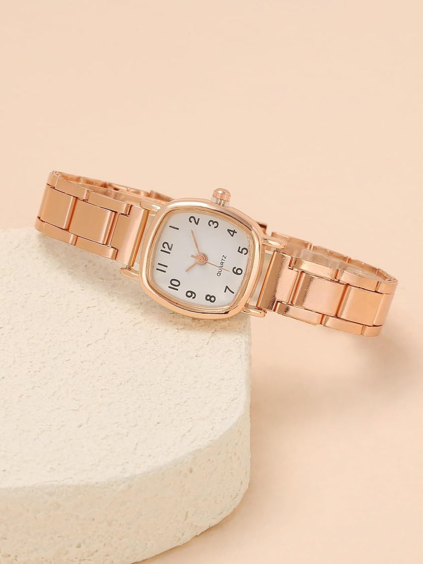 Analogue Quartz Ladies Wrist Watch Small Metal Strap Arabic Numerals Ã¢ÂÂ White Dial