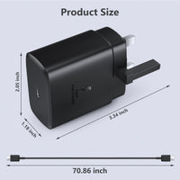 for Samsung Fast Charger, 45W USB C Plug with 6.6ft C to C Cable, fit for Galaxy S24 Ultra/S24+/S24/S23 Ultra/S23/S22/S21/A15,Z Fold 6,Z Flip 6,Tab S9,Google Pixel 9, PPS Super Fsat Phone Charger 2.0