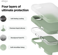 elago Compatible with iPhone 16 Case, Premium Liquid Silicone Case, Full Body Protective Cover, Shockproof, Slim Phone Case, Anti-Scratch Soft Microfiber Lining, 6.1 inch (Khaki Green)
