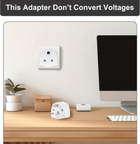 India To UK Adapter, 2PCS India To Uk Plug Adapter For Business Family Travel Outdoor, India To Uk Plug Adapter 3 Pin With 5A Fuse For Business Family Travel Outdoor (White)