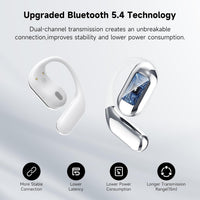 Ultra Open Ear Earbuds - Bone Conduction Headphones Wireless Bluetooth, Waterproof Deep Bass Earphones for Fitness and Running, Secure Fit for Small Ears, Sweat-Resistant for Workouts