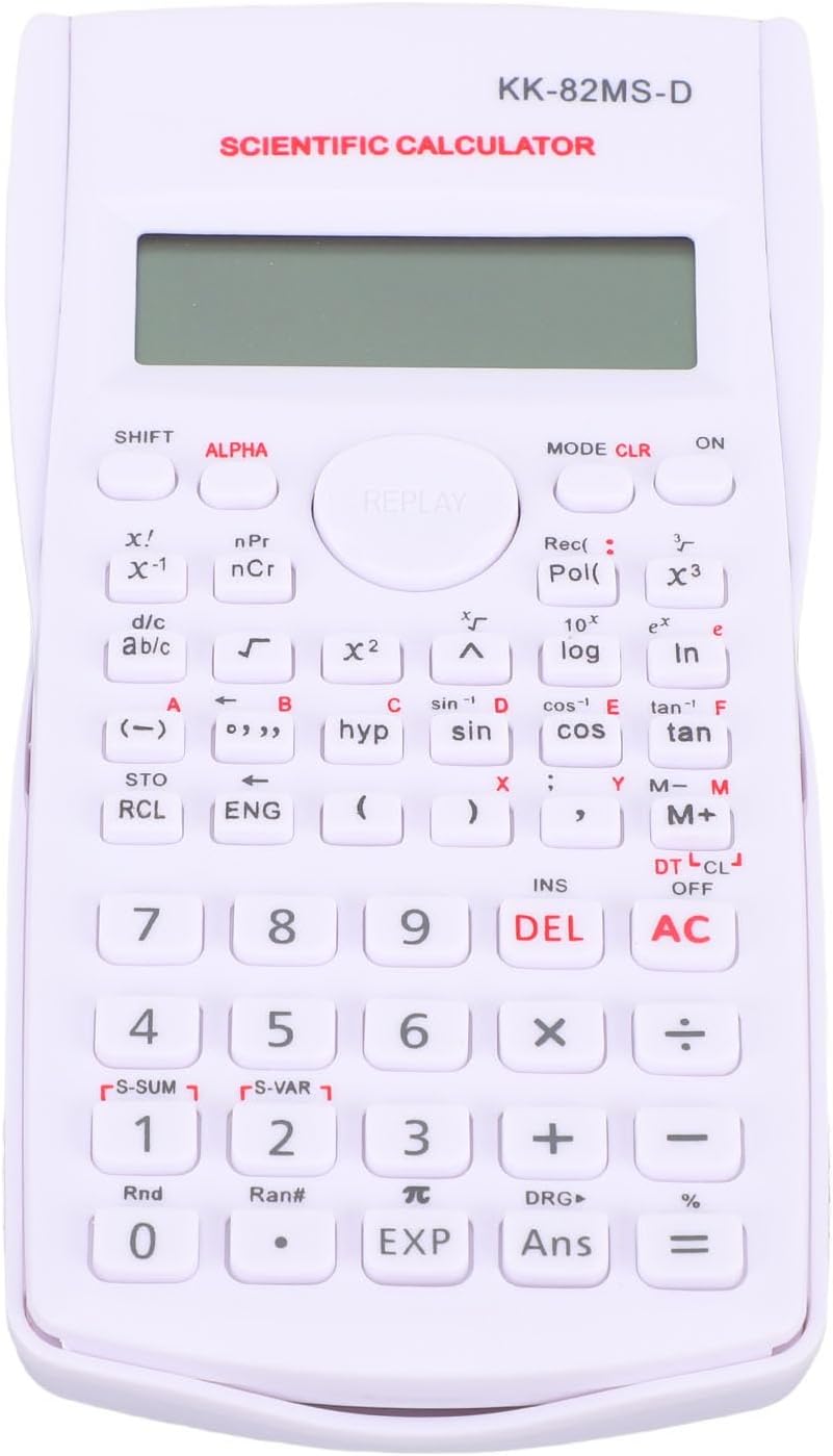 Scientific Calculator, 12 Digit 240 Functions Office Calculator, Multifunction Large Display Students Calculator with Sliding Hard Cover (White)