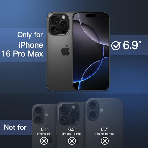JETech Matte Case for iPhone 16 Pro Max 6.9-Inch, Shockproof Military Grade Drop Protection, Frosted Translucent Back Phone Cover, Anti-Fingerprint (Black)