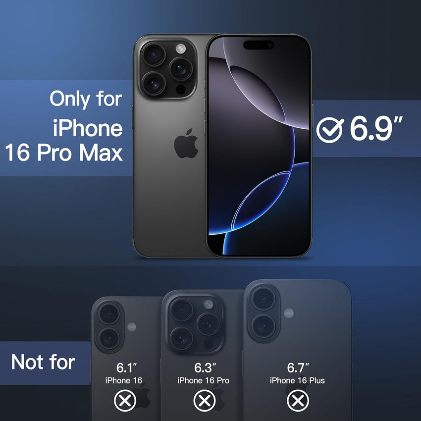 JETech Matte Case for iPhone 16 Pro Max 6.9-Inch, Shockproof Military Grade Drop Protection, Frosted Translucent Back Phone Cover, Anti-Fingerprint (Black)