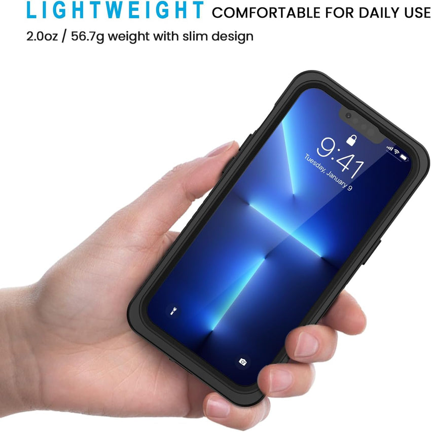 Lanhiem iPhone 13 Pro Max Magnetic Case, Waterproof Dustproof Shockproof Case with Built-in Screen Protector Compatible with Magsafe, Full Body Protective Cover for iPhone 13 Pro Max 6.7 inch -Black