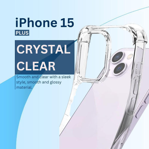 UOYOU 3-in-1 Clear Transparent Case for iPhone 15 Plus with HD Glass Screen Protector and Camera Lens Protector for iPhone 15 Plus