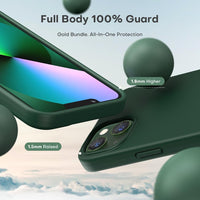 TOCOL for iPhone 13 Case, Slim Silicone Case for iPhone 13 6.1 Inch, Precise Fit, Anti-Slip, Drop Protection, Alpine Green
