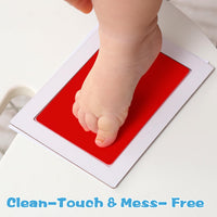 Baby Handprint & Footprint Kit XL 2 Clean-Touch Ink Pads + 6 Imprint Cards Safe Keepsake â Green & Red