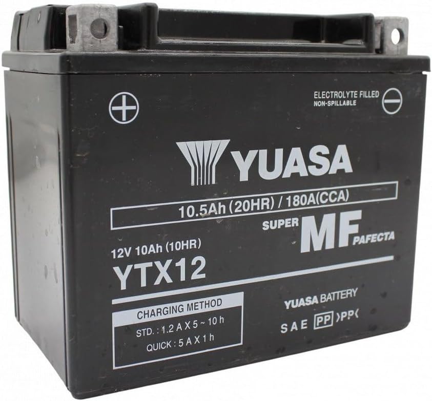 Yuasa Motorcycle Battery YTX12 12V 180CCA Maintenance-Free AGM YTX12