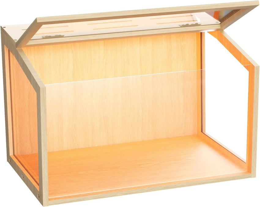 Wooden Hamster Cage Large Chewproof Openable Top Acrylic Panels Solid Build â 60 x 40 x 40 cm