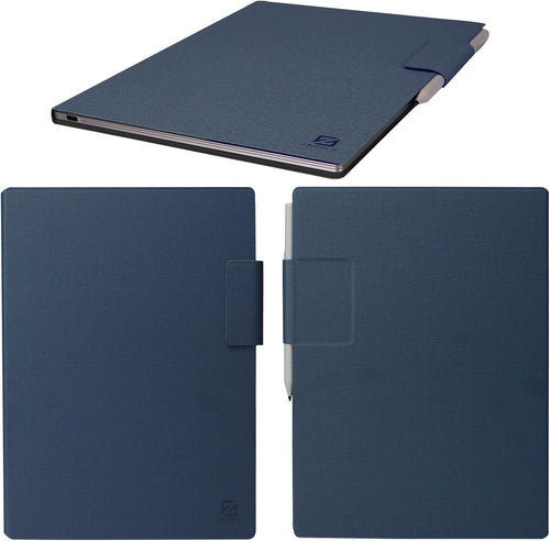 ZhaoCo Case for reMarkable Paper Pro Tablet 11.8 inch 2024, PU Leather Slim Lightweight Book Folio Stand Protective Magnetic Cover - Navy