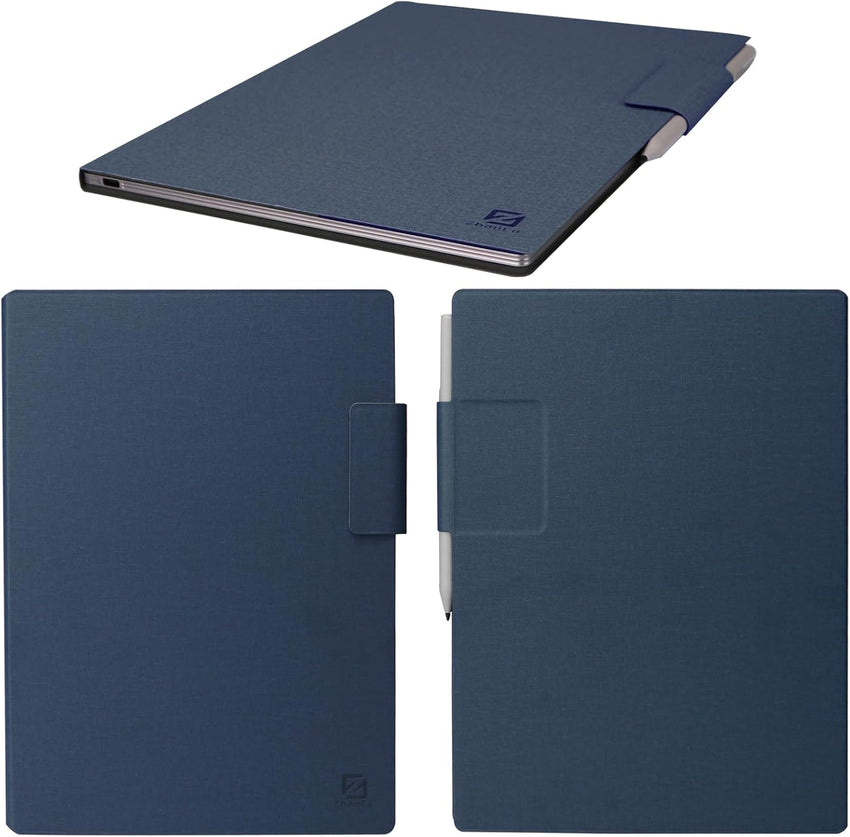 ZhaoCo Case for reMarkable Paper Pro Tablet 11.8 inch 2024, PU Leather Slim Lightweight Book Folio Stand Protective Magnetic Cover - Navy
