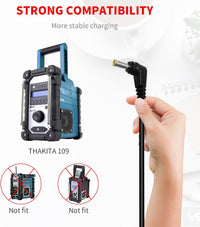 MEROM 12 V Adapter Power Supply Lead Compatible with Makita DMR109 Dab Job Site Radio Power Cable