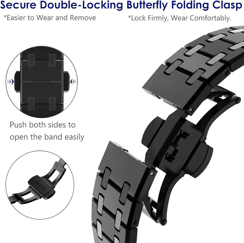 Titanium Strap for Apple Watch 49mm 46mm 45mm 44mm 42mm â Black