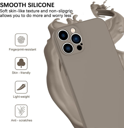 KPPIT for iPhone 14 Pro case,Silicone Case,Ultra Slim Soft Gel Anti-Scratch,Microfiber Lining,Rubber Shockproof Case Cover iPhone 14 Pro 6.1 inch,Titanium Gray